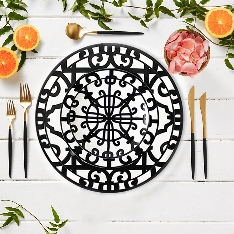 Rococo Luxury Retro Style Black and White British Bone China Porcelain Plate Western Ceramic Tableware Charger Plate Dinnerware, White and blue
Rococo Luxury Retro Style Black and White British Bone China Porcelain Plate Western Ceramic Tableware Charger Plate Dinnerware, White and blue