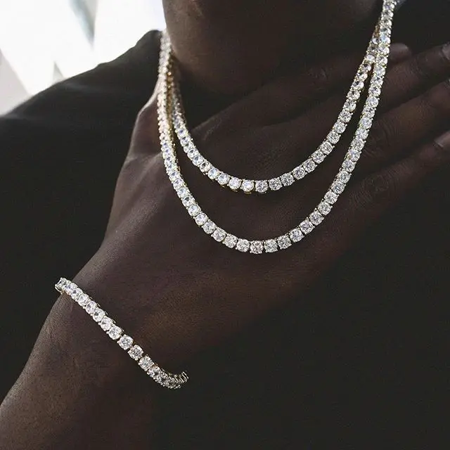 2021 Hot Sale Hip Hop 14k 18k Gold Plated Stainless Steel Mens CZ Diamond Necklace Iced Out Tennis Chain, 14k 18k gold / white gold /silver
2021 Hot Sale Hip Hop 14k 18k Gold Plated Stainless Steel Mens CZ Diamond Necklace Iced Out Tennis Chain, 14k 18k gold / white gold /silver
