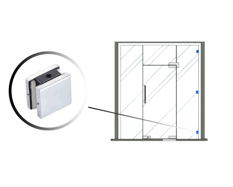 铝合金304 ss玻璃门配件小夹子方形贴片配件tp-50