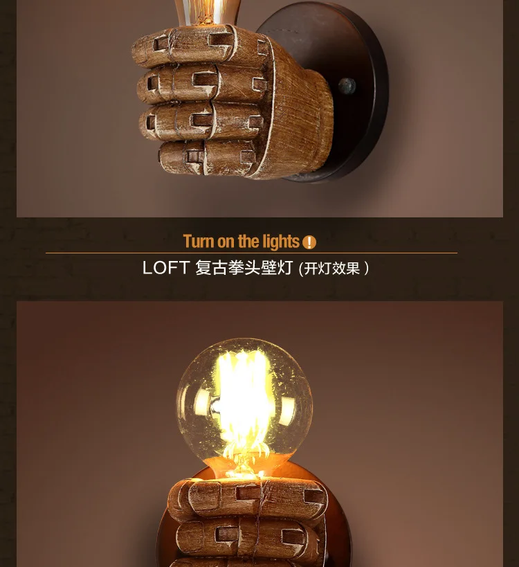 Industrial Retro Right Hand Indoor Wall Light for hotel Restaurant