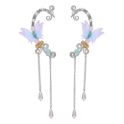 Newest Fashion Butterfly Elf Ear Cuffs Dainty Mesh Butterfly Flower Tassel Earring Butterfly Ear Cuff for Girls Women, Colorful
Newest Fashion Butterfly Elf Ear Cuffs Dainty Mesh Butterfly Flower Tassel Earring Butterfly Ear Cuff for Girls Women, Colorful