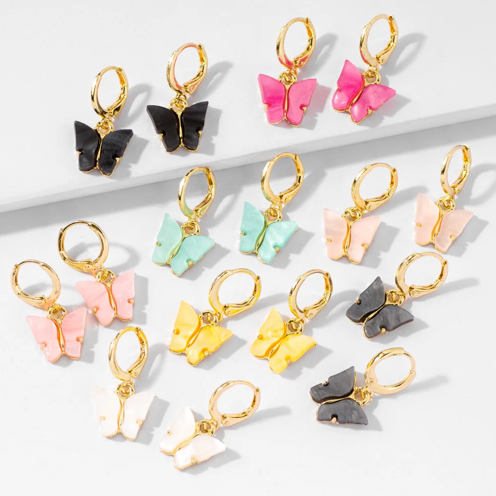 2020 Korean Gold Cute Acrylic Butterfly Charms Plastic Hoop Earrings For Girls Jewelry
2020 Korean Gold Cute Acrylic Butterfly Charms Plastic Hoop Earrings For Girls Jewelry