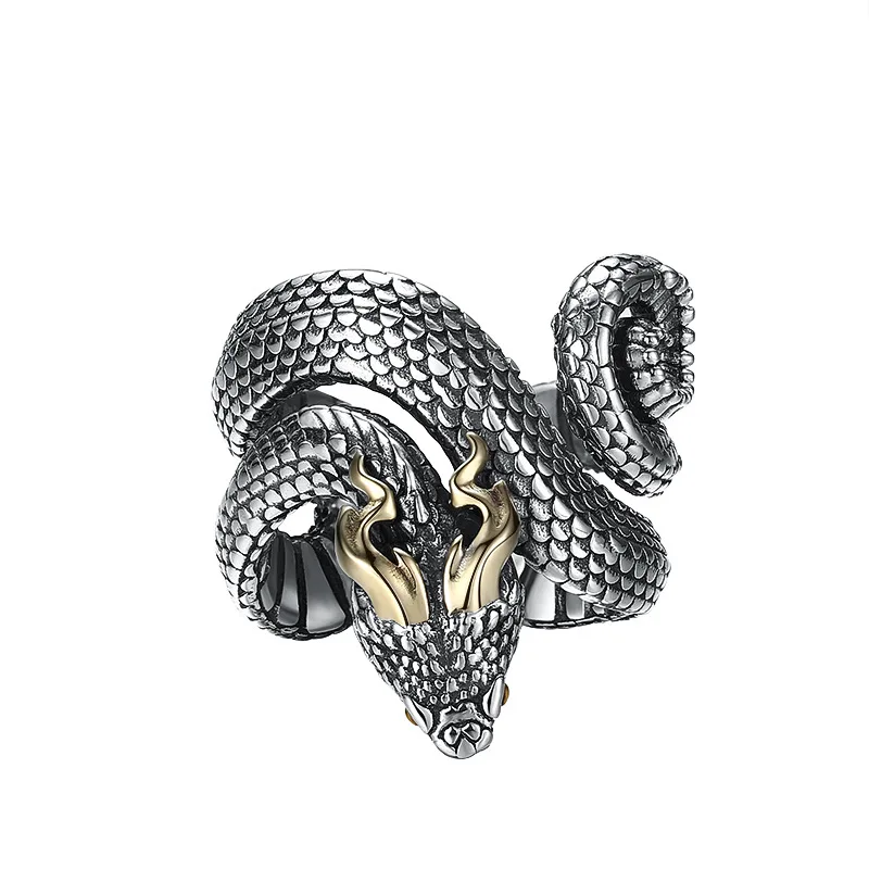 Men's Snake Ring Wholesale S925 Sterling Silver Snake Ring Vintage Retro Snake Opening Punk Hip Hop Jewelry
Men's Snake Ring Wholesale S925 Sterling Silver Snake Ring Vintage Retro Snake Opening Punk Hip Hop Jewelry