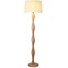 wholesale Nodic simple LED warm cloth wooden standing floor lamp for living room