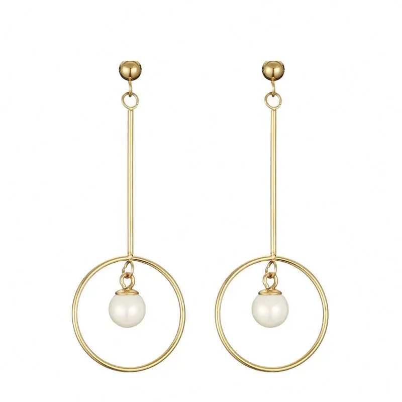 High Quality Fashion Design 18K Gold Plated Women's Stainless Steel Big Hoop Pearl Earrings
High Quality Fashion Design 18K Gold Plated Women's Stainless Steel Big Hoop Pearl Earrings