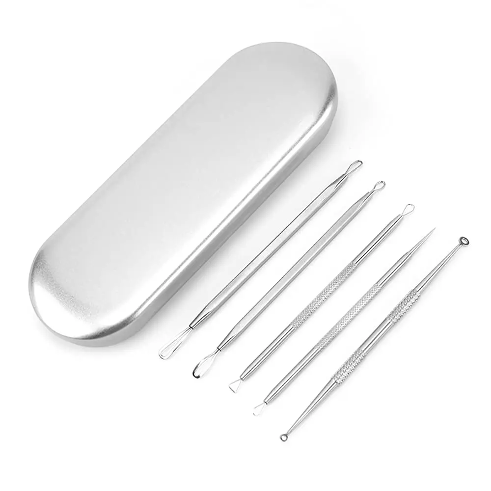 Acne Needle 5 Piece Set Facial Care Stainless Steel Tweezers Beauty Needle Set Blackhead Removal Tool
Acne Needle 5 Piece Set Facial Care Stainless Steel Tweezers Beauty Needle Set Blackhead Removal Tool