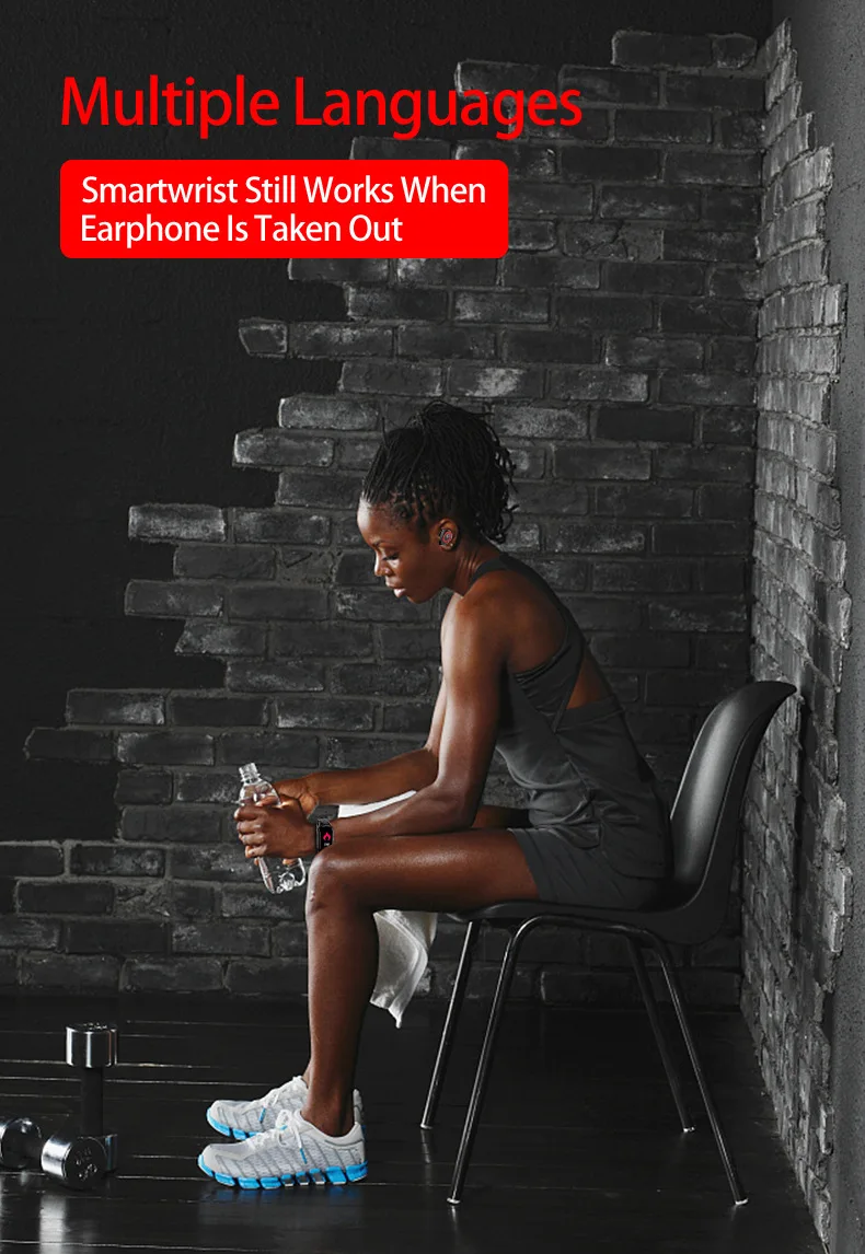 Tws Bluetooth 5.0 Earphone Wireless Wholesale With Smart Watch Daily Activity Minotoring Touch LED Screen Smart Wrist - ANKUX.COM