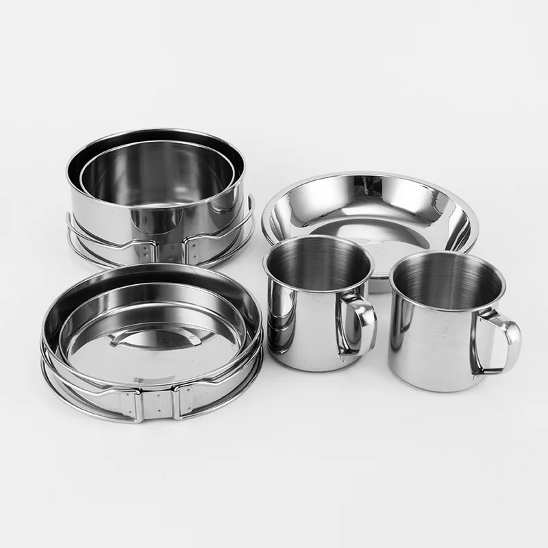 Amazon hot sale portable camping cookware set food grade stainless steel outdoor cooking set camping for hiking
Amazon hot sale portable camping cookware set food grade stainless steel outdoor cooking set camping for hiking