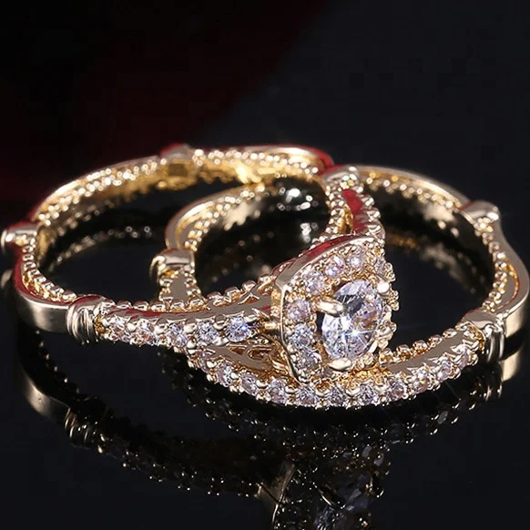 New Women Party Jewelry Luxury Micro-inlaid Zircon Rings Set European Ladies Bride Wedding Engagement Rings Birthday Gifts
New Women Party Jewelry Luxury Micro-inlaid Zircon Rings Set European Ladies Bride Wedding Engagement Rings Birthday Gifts