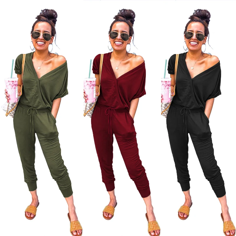 2021 New Fashion Casual V Neck Elastic Waist Wrap Front Romper One Piece Jumpsuits Women
2021 New Fashion Casual V Neck Elastic Waist Wrap Front Romper One Piece Jumpsuits Women