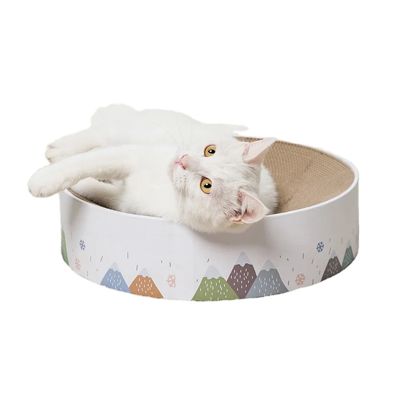 Original Design Multicolor Art Boards Circular Cat Pet Toys Corrugated Scratch Board Bed, As picture 
Original Design Multicolor Art Boards Circular Cat Pet Toys Corrugated Scratch Board Bed, As picture