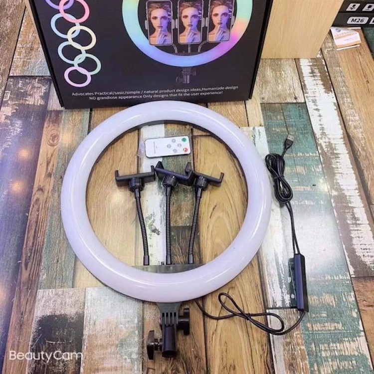 14 inch MJ36 Circle Photography Lighting Dimmable Lamp LED Light Ring RGB with Phone Tripod Stand for Selfile Live Tik Tok Show
14 inch MJ36 Circle Photography Lighting Dimmable Lamp LED Light Ring RGB with Phone Tripod Stand for Selfile Live Tik Tok Show