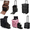 Professional Empty Artist Studio White Cosmetic Beauty makeup Organizer Box Train Case with dividers Lock Key Carrying Strap