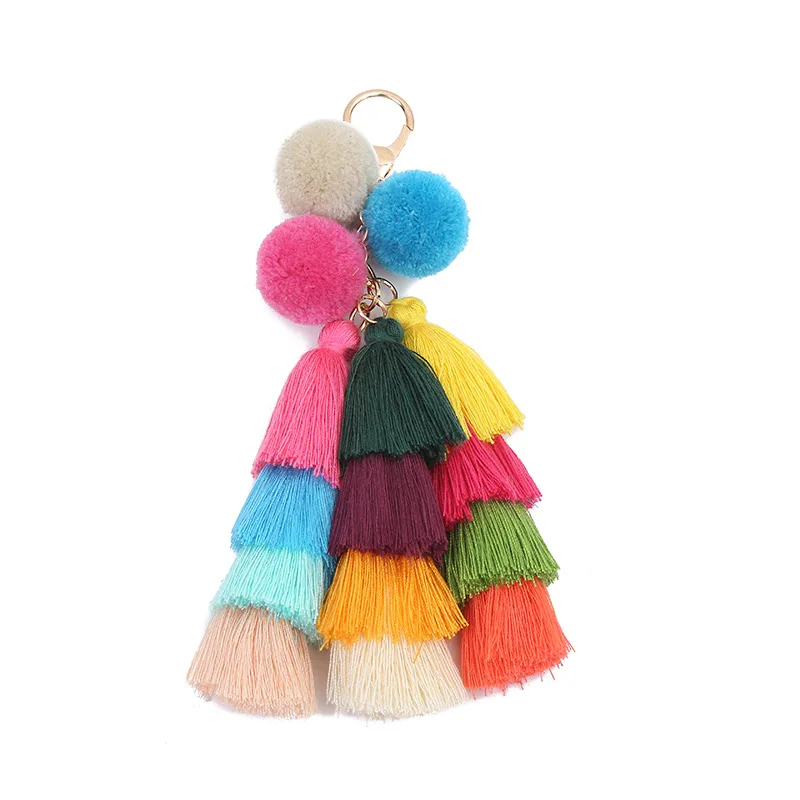 Handmade Colorful Pom Pom Keychain Bag charms Gradient Colors Key Holder Boho Jewelry Gift for women
Handmade Colorful Pom Pom Keychain Bag charms Gradient Colors Key Holder Boho Jewelry Gift for women