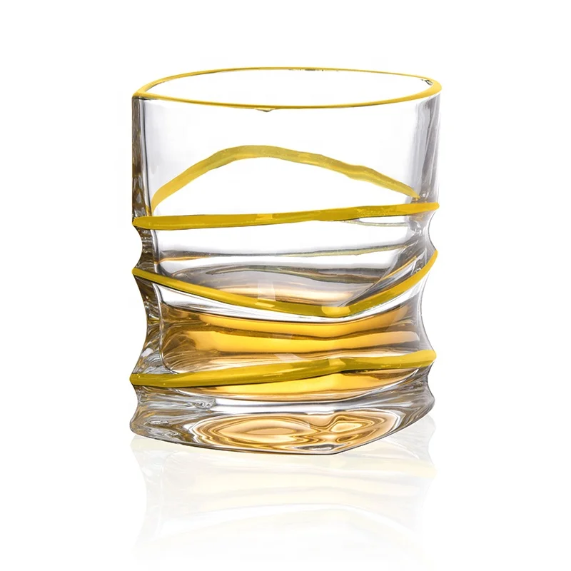 N41 bamboo shape crystal clear rock glass whiskey tumbler cup with golden line painted, Transparent clear
N41 bamboo shape crystal clear rock glass whiskey tumbler cup with golden line painted, Transparent clear