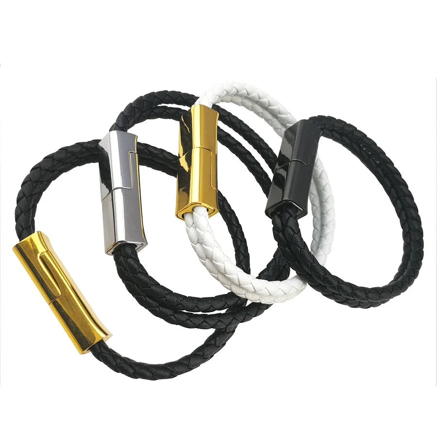 Low MOQ Customized Leather Micro Type C Usb Bracelet Charger Charging Data Cable For IPhone - ANKUX.COM