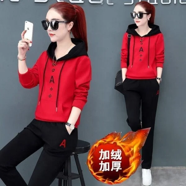 Casual all-match sports suit women's autumn plus size sweater fashion loose Korean style thin hooded two-piece suit 2020 new tre
Casual all-match sports suit women's autumn plus size sweater fashion loose Korean style thin hooded two-piece suit 2020 new tre