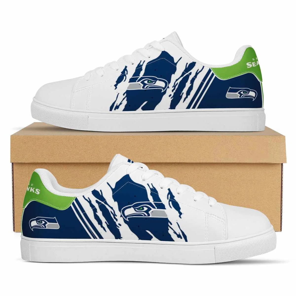 Wholesale Seattle Seahawks Custom Print Logo Design Sport shoes Fashion Sport Sneaker Breathable Football Team Casual Shoes
Wholesale Seattle Seahawks Custom Print Logo Design Sport shoes Fashion Sport Sneaker Breathable Football Team Casual Shoes