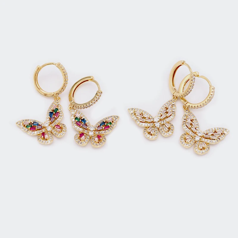 Blues RTS hip hop Fashion cubic zircon micro pave women's butterfly earrings, Gold silver
Blues RTS hip hop Fashion cubic zircon micro pave women's butterfly earrings, Gold silver