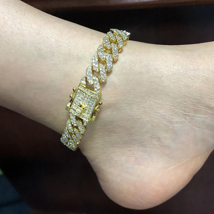 12MM Summer Women Ankle Chain Foot Jewelry Anklet,Shiny 9 Inch 10Inch Diamond Pave Cuban Link Anklet
12MM Summer Women Ankle Chain Foot Jewelry Anklet,Shiny 9 Inch 10Inch Diamond Pave Cuban Link Anklet