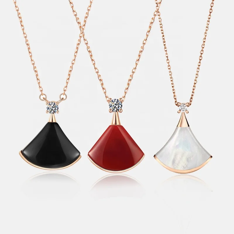 Fashion 18k Rose Gold Inlaid Mother-of-pearl Fan-shaped Small Skirt Necklace For Women, Picture
Fashion 18k Rose Gold Inlaid Mother-of-pearl Fan-shaped Small Skirt Necklace For Women, Picture