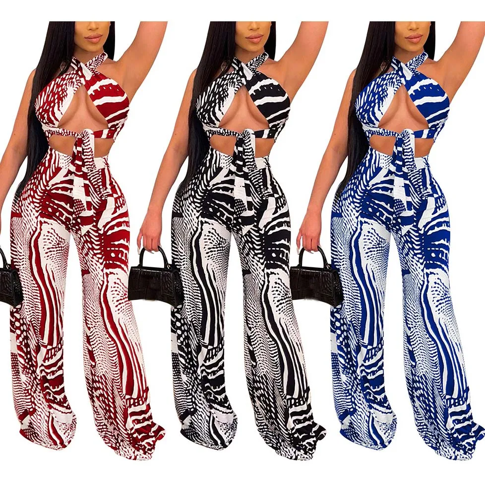 FS4387D women fashion stripe printed halter top and high waisted wide leg pants 2 piece set clothing
FS4387D women fashion stripe printed halter top and high waisted wide leg pants 2 piece set clothing