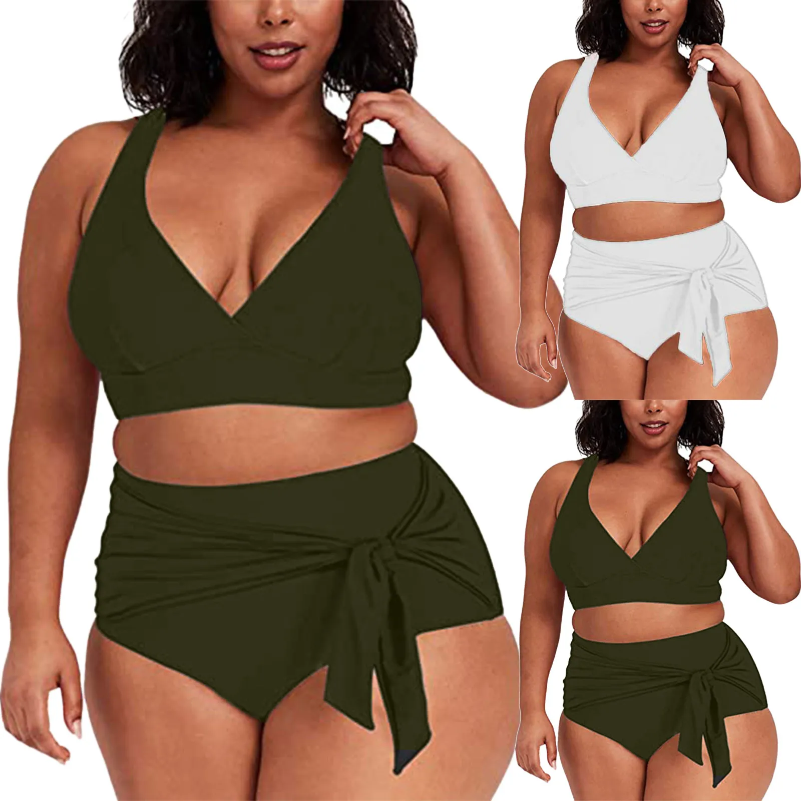 2021 Plus Size Swimwear Women Bikini Solid Color High Waist Tummy Control Swimsuit 4xl Female Brazilian Swimming Suit Beachwear
2021 Plus Size Swimwear Women Bikini Solid Color High Waist Tummy Control Swimsuit 4xl Female Brazilian Swimming Suit Beachwear