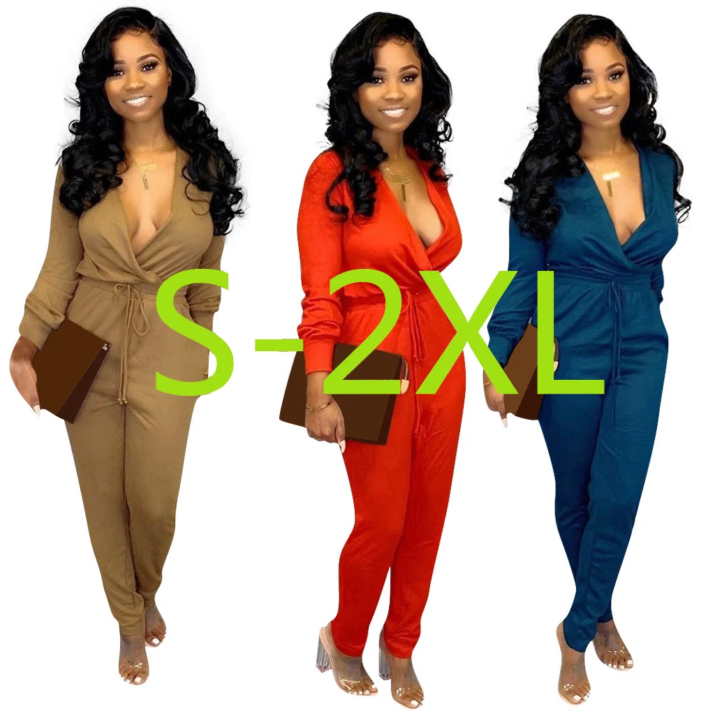 Womens 2021 One Piece Jumpsuit Sexy Deep V Long Sleeve Rompers Casual Women Bodysuit Jumpsuits
Womens 2021 One Piece Jumpsuit Sexy Deep V Long Sleeve Rompers Casual Women Bodysuit Jumpsuits