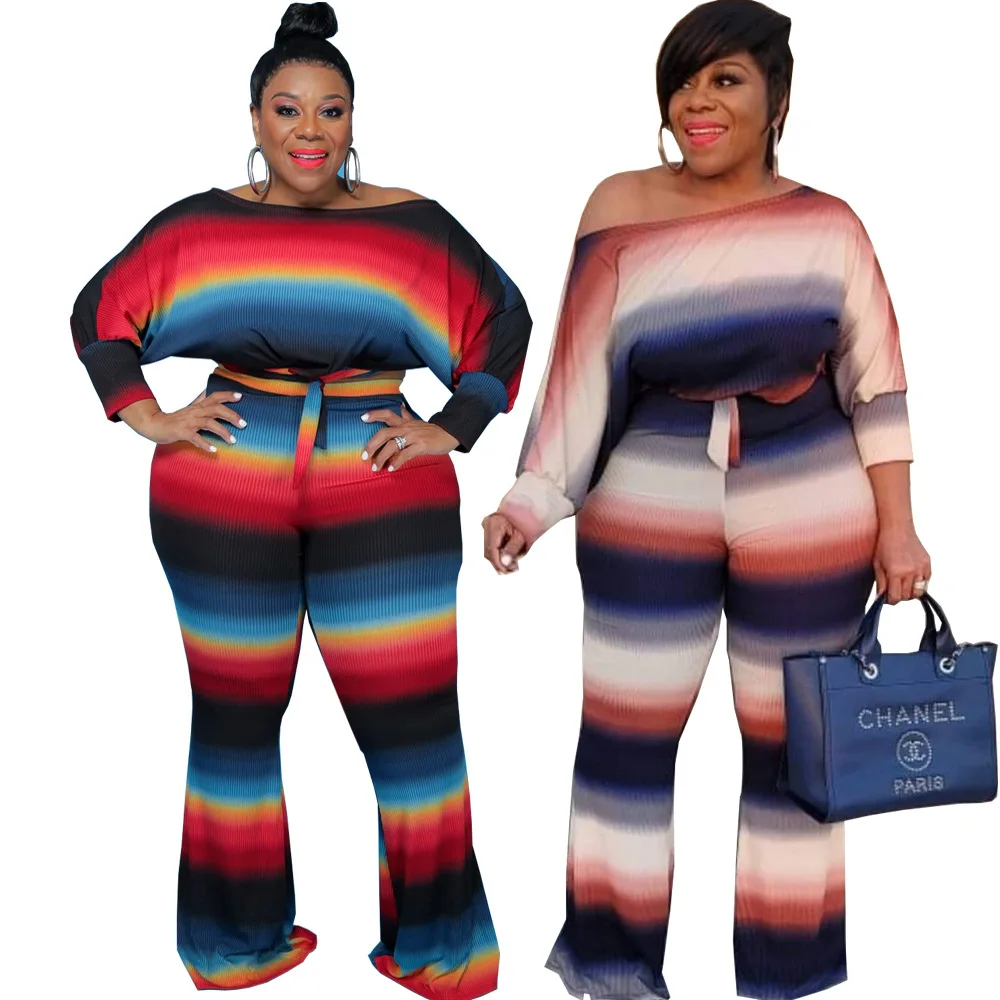 YS Printed knitted tops and wide leg pants two piece fall clothing plus size women's sets, As picture shows or customized color
YS Printed knitted tops and wide leg pants two piece fall clothing plus size women's sets, As picture shows or customized color