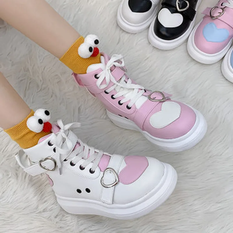 Pink Women Platform Lolita Shoes Kawaii High Top Leather Cute Sports Japanese College Style Student Sweet Love Running Leisure, Black,pink
Pink Women Platform Lolita Shoes Kawaii High Top Leather Cute Sports Japanese College Style Student Sweet Love Running Leisure, Black,pink