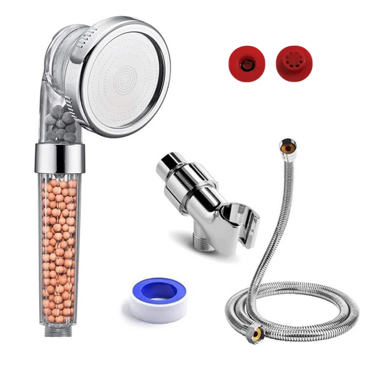 3 Functions handheld shower head ionic filter water save spa hand shower set with water flow restrictor
3 Functions handheld shower head ionic filter water save spa hand shower set with water flow restrictor