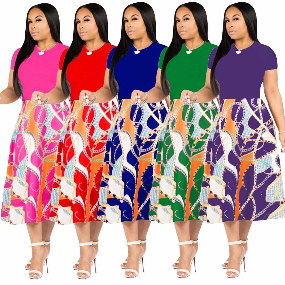 Europe america fashion women dresses short sleeve o neck casual clothes women dress floral print midi dress
Europe america fashion women dresses short sleeve o neck casual clothes women dress floral print midi dress