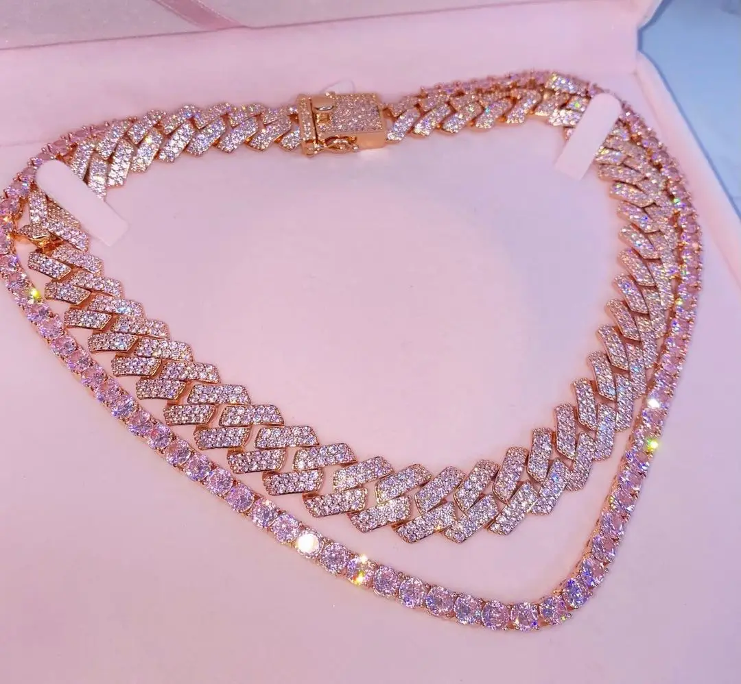 Iced Out Bling Pink Cubic Zirconia Tennis Cuban Chain Choker Necklace Pinky Women Girl Rock Punk Jewelry
Iced Out Bling Pink Cubic Zirconia Tennis Cuban Chain Choker Necklace Pinky Women Girl Rock Punk Jewelry