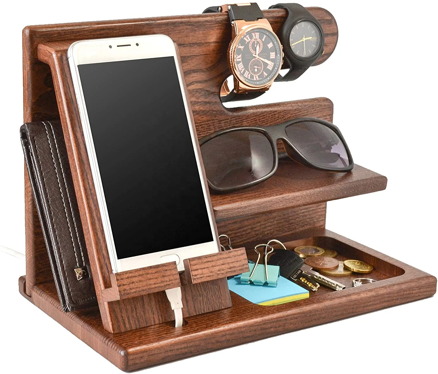 Wood Phone Docking Station and Men gadgets for Watch Wallet Key organizer rack Male Travel Idea Gadgets
Wood Phone Docking Station and Men gadgets for Watch Wallet Key organizer rack Male Travel Idea Gadgets