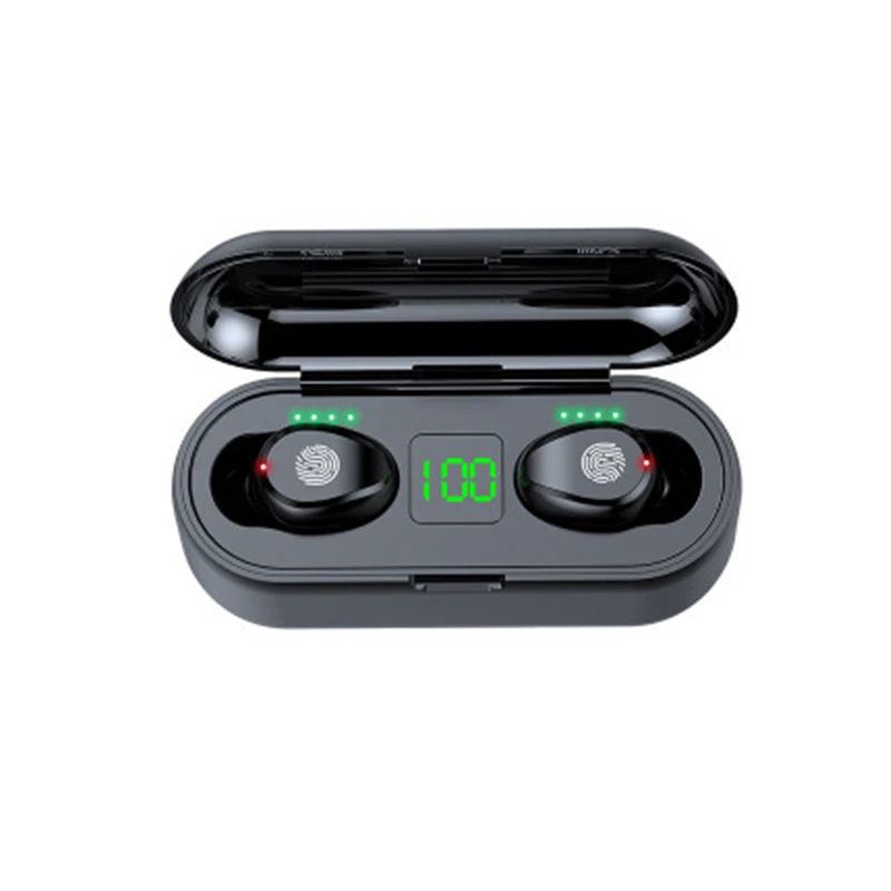 F9 2000mah Charging Box Earphone wireless TWS Noise Cancelling Waterproof Wireless Earbud Case Mini Mobile Phone, Black
F9 2000mah Charging Box Earphone wireless TWS Noise Cancelling Waterproof Wireless Earbud Case Mini Mobile Phone, Black