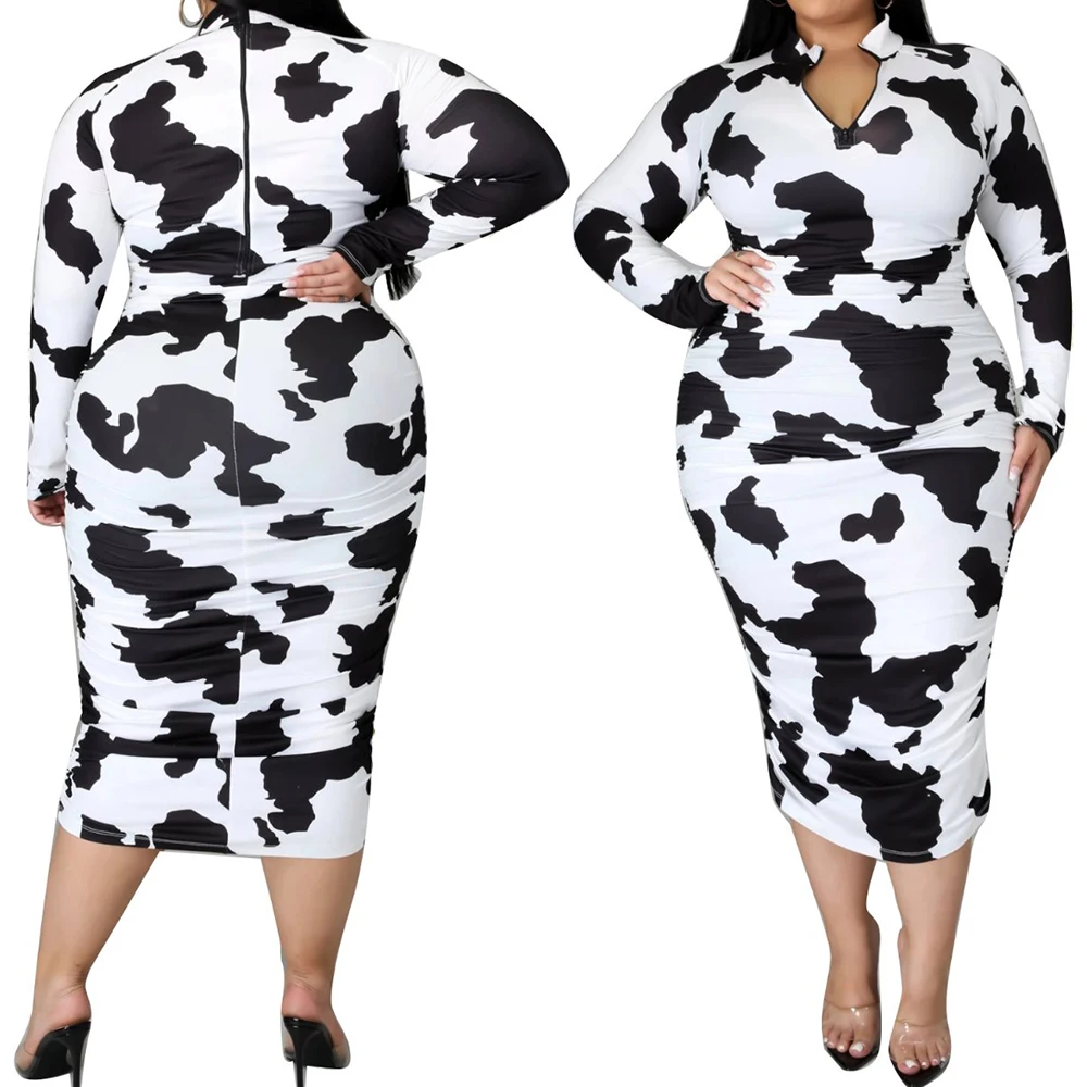 Fat plus size clothing female printing Long sleeve Mid-length Straight maxi dresses women, 1colors
Fat plus size clothing female printing Long sleeve Mid-length Straight maxi dresses women, 1colors