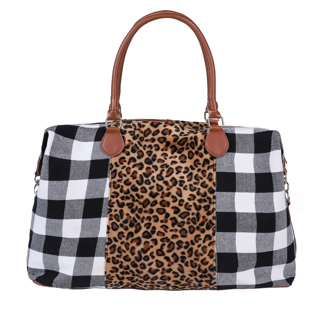 Personalized Leopard Duffle Black and White Plaid Canvas Large Capacity Tote Bag Shoulder Travel Bags
Personalized Leopard Duffle Black and White Plaid Canvas Large Capacity Tote Bag Shoulder Travel Bags