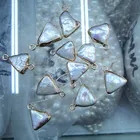 Pearl Natural Baroque Encased Pearl Triangle Single Double Hole Bead DIY Handmade Accessories Material