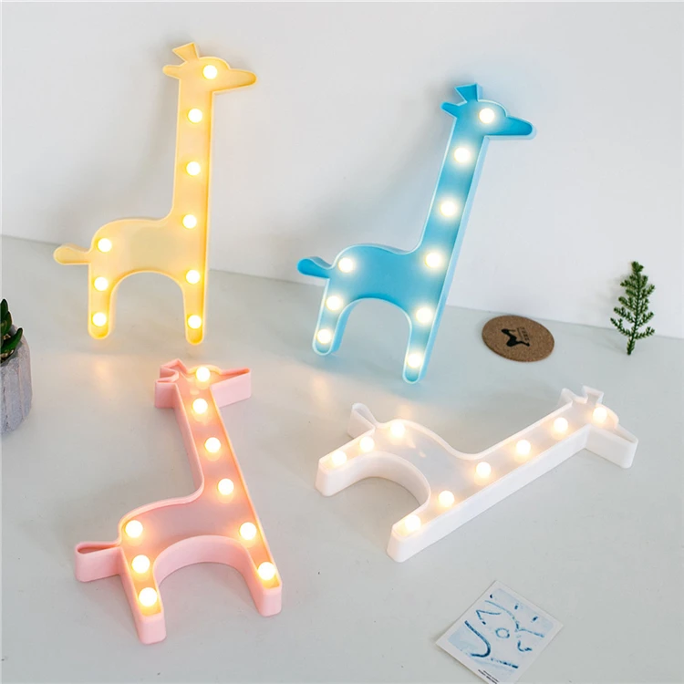 Battery Operated Night Table Light LED Christmas Decoration Light Giraffe Shaped Marquee Light