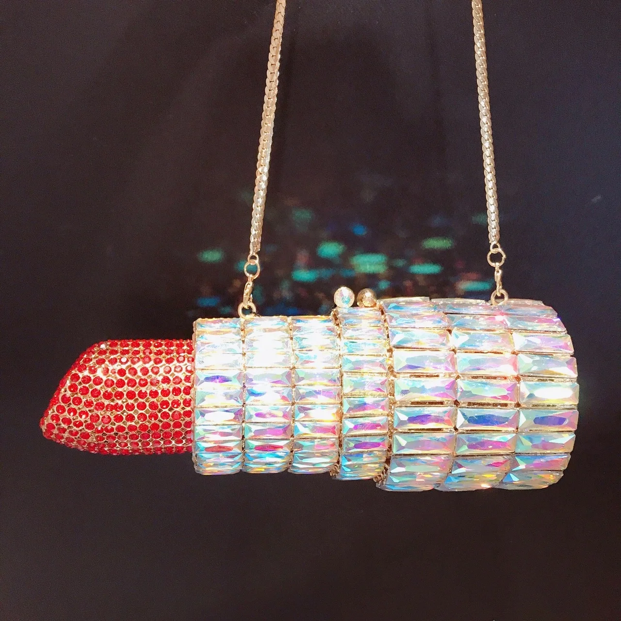 Bling Diamond Lipstick Purse Luxury Rhinestones Ladies Girls Lip Stick Evening Handbag Party Wedding Clutch Bag
Bling Diamond Lipstick Purse Luxury Rhinestones Ladies Girls Lip Stick Evening Handbag Party Wedding Clutch Bag