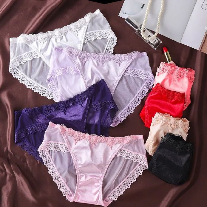 Ladies Sexy Lace Panties Ice Silk Breathable Sexy briefs Seamless Woman Underwear Women's Panties, Photo
Ladies Sexy Lace Panties Ice Silk Breathable Sexy briefs Seamless Woman Underwear Women's Panties, Photo