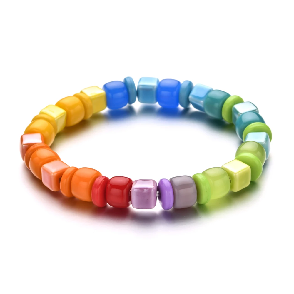 ZMZY Retro Love Square Stone Women's Ceramic Bracelet Rainbow Female Hand Beads Wholesale Jewelry
ZMZY Retro Love Square Stone Women's Ceramic Bracelet Rainbow Female Hand Beads Wholesale Jewelry