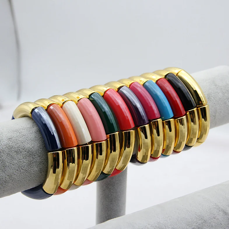 wholesale 2021 trendy fashion women jewelry elastic bracelet resin bamboo bead Bracelet korean gold tube bracelet for girls, Gold-plated
wholesale 2021 trendy fashion women jewelry elastic bracelet resin bamboo bead Bracelet korean gold tube bracelet for girls, Gold-plated