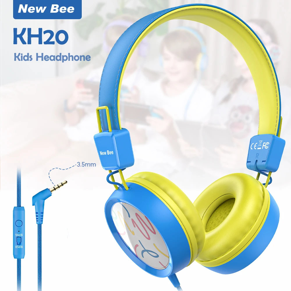 New Bee KH20 3.5mm Kids Headphones Child Learning Headset Colorful Gifts for PC Wired Gaming Headphones
New Bee KH20 3.5mm Kids Headphones Child Learning Headset Colorful Gifts for PC Wired Gaming Headphones