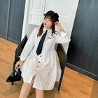 Plus Size Plus Size Large Women's Korean College Style Shirt Skirt Fat Sister Letter Printed Dress 200kg Female