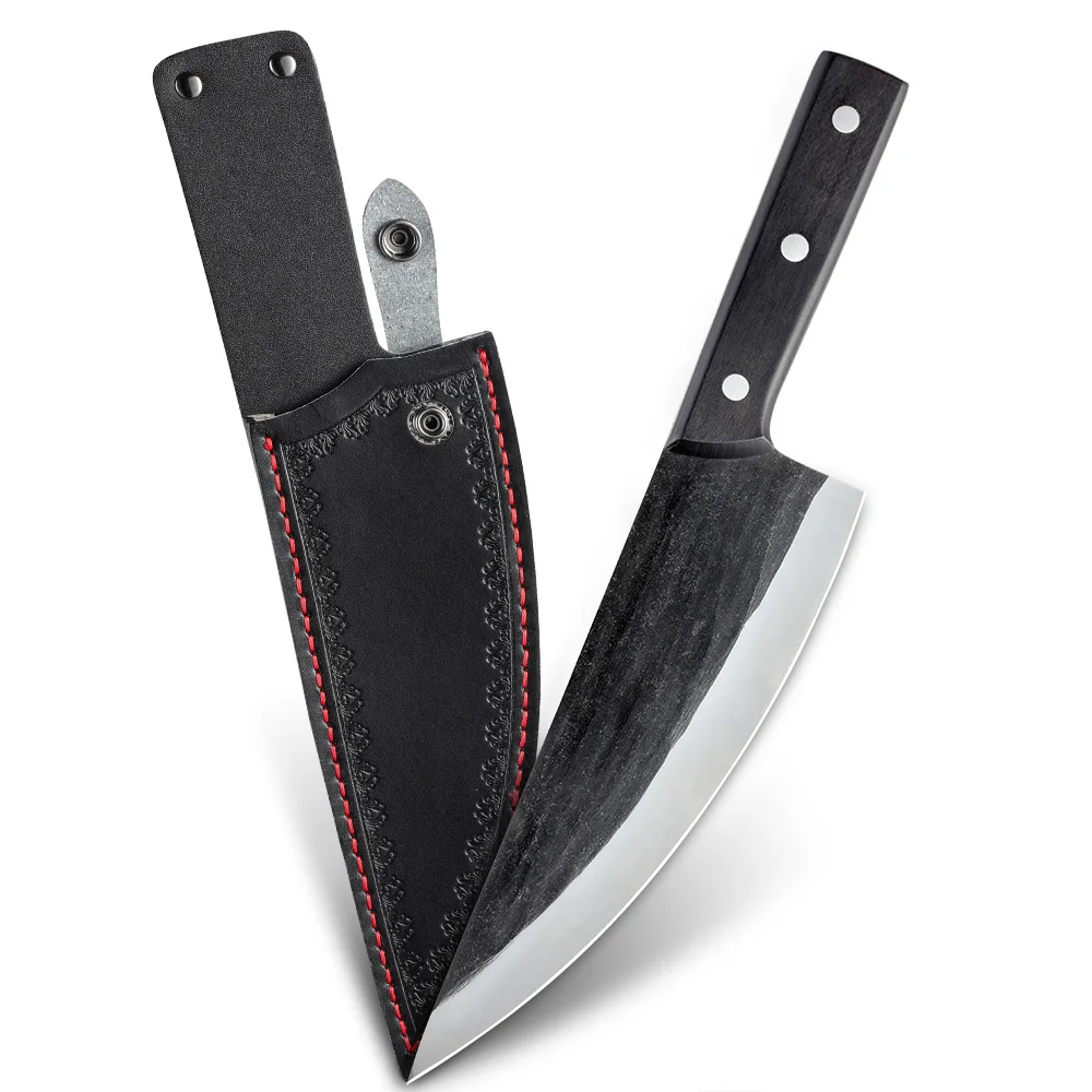 Belt Loop Portable Hunting Camping Outdoor Cooking Full Tang Wood Handle 8 Inch Serbian Chef Knife With Cover
Belt Loop Portable Hunting Camping Outdoor Cooking Full Tang Wood Handle 8 Inch Serbian Chef Knife With Cover