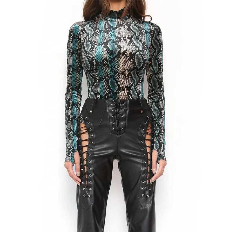 B61462A New slim long-sleeved snakeskin jumpsuit with a half-high collar clothing, Picture
B61462A New slim long-sleeved snakeskin jumpsuit with a half-high collar clothing, Picture
