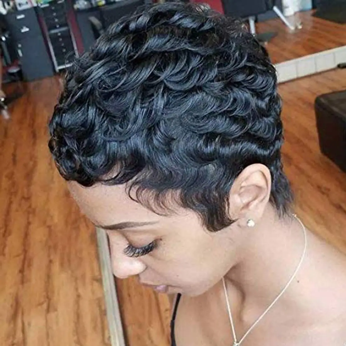 Wholesale Cheap 100% Human Hair pixie Wigs machine made wigs For Woman Short Curly Human Hair
Wholesale Cheap 100% Human Hair pixie Wigs machine made wigs For Woman Short Curly Human Hair