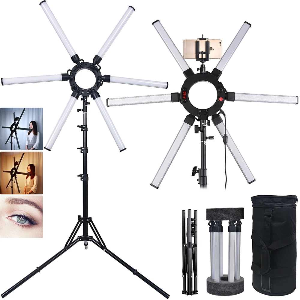 FOSOTO FT-06 LED Big portable star shaped phone ring light with tripod stand For Makeup Beauty Studio
FOSOTO FT-06 LED Big portable star shaped phone ring light with tripod stand For Makeup Beauty Studio
