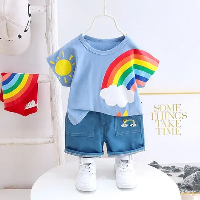 Leisure Two-piece Suit Summer New Children's Clothing Round Neck Short-sleeved Suit
Leisure Two-piece Suit Summer New Children's Clothing Round Neck Short-sleeved Suit